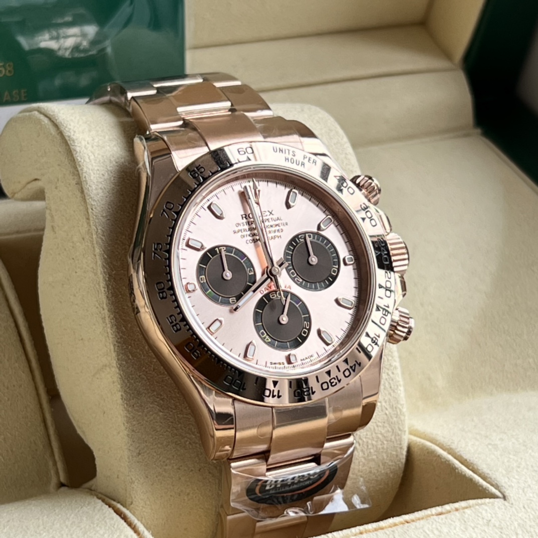 Rolex 高仿 男款 Daytona 白面玫瑰金計時腕錶 經典百搭款| 13 Rolex 高仿 男款 Daytona 白面玫瑰金計時腕錶 經典百搭款