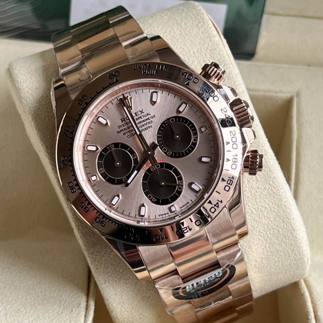 Rolex 高仿 男款 Daytona 白面玫瑰金計時腕錶 經典百搭款| 12 Rolex 高仿 男款 Daytona 白面玫瑰金計時腕錶 經典百搭款