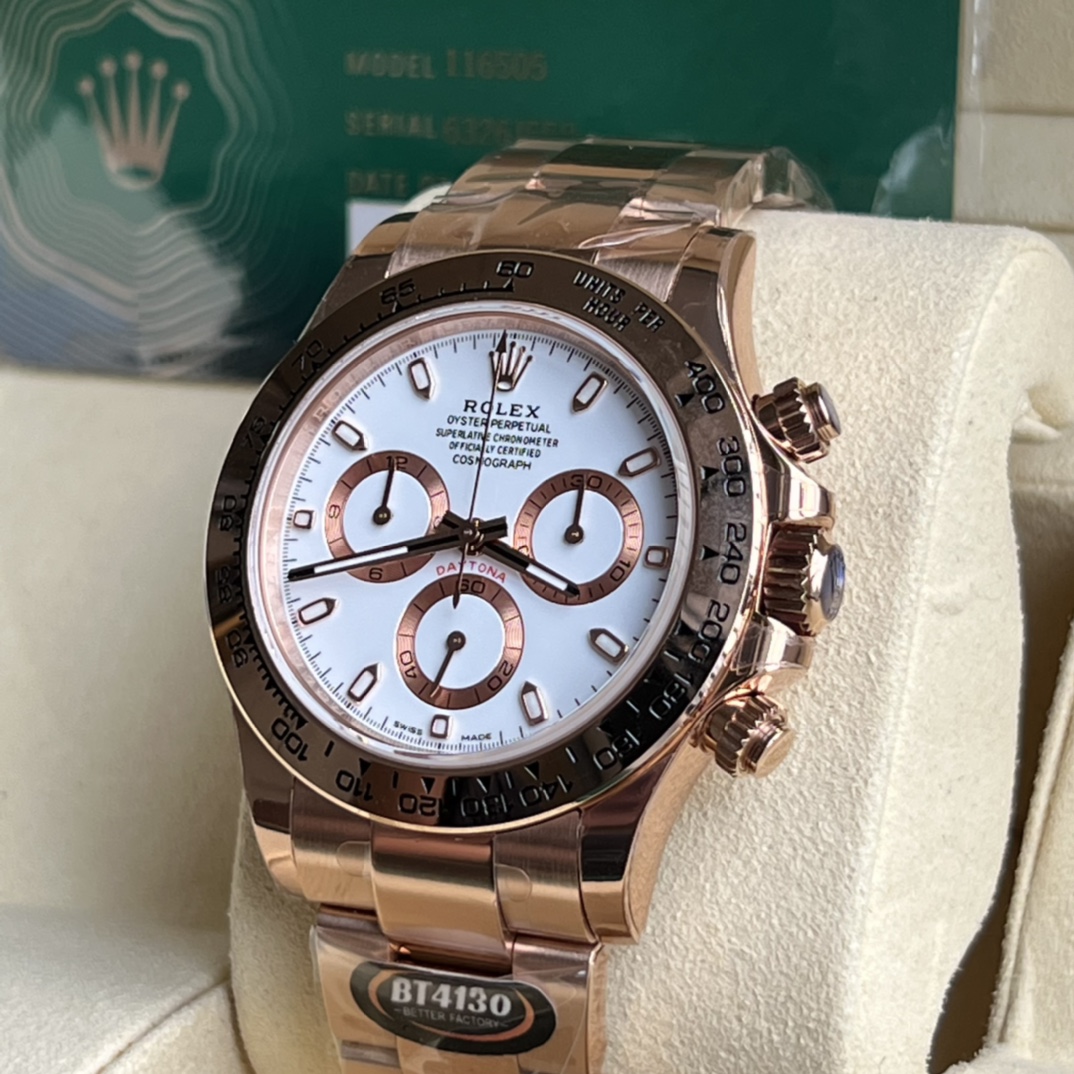 Rolex 原單 男款 Daytona 黑面玫瑰金計時腕錶 經典運動款| 14 Rolex 原單 男款 Daytona 黑面玫瑰金計時腕錶 經典運動款