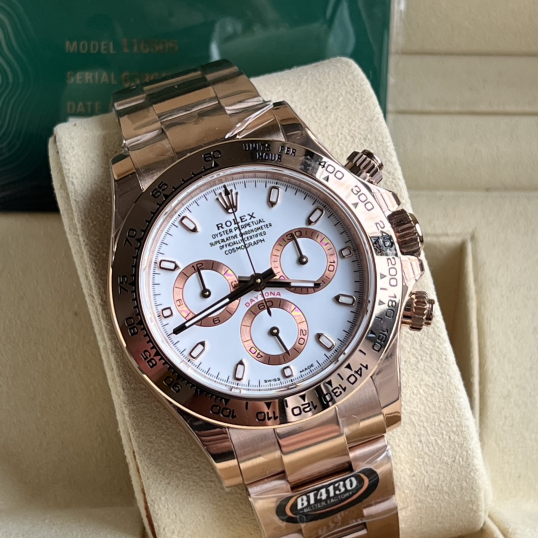Rolex 原單 男款 Daytona 黑面玫瑰金計時腕錶 經典運動款| 12 Rolex 原單 男款 Daytona 黑面玫瑰金計時腕錶 經典運動款