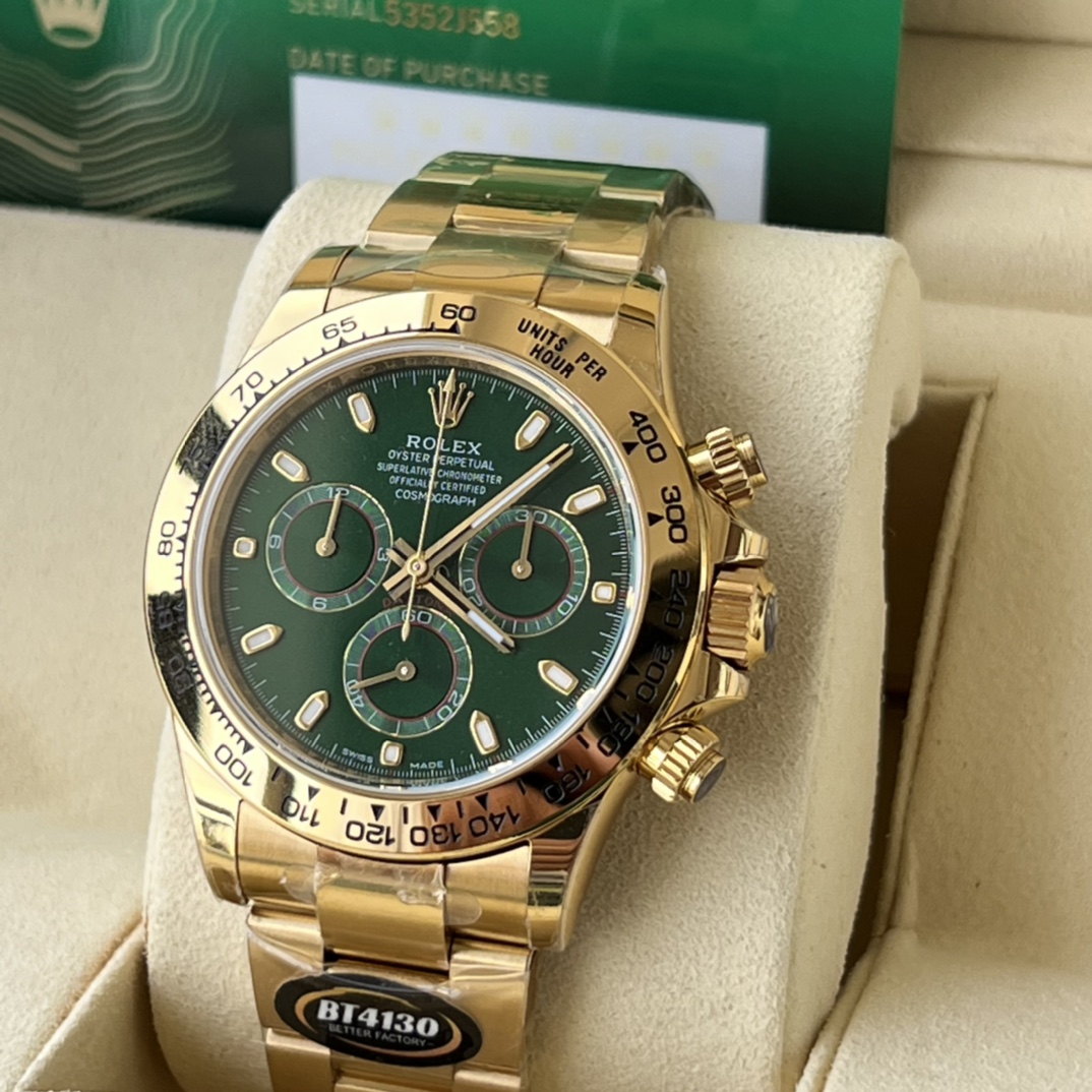 Rolex 一比一 男款 Daytona 綠面金殼鋼帶計時腕錶 高辨識奢華潮流款| 14 Rolex 一比一 男款 Daytona 綠面金殼鋼帶計時腕錶 高辨識奢華潮流款