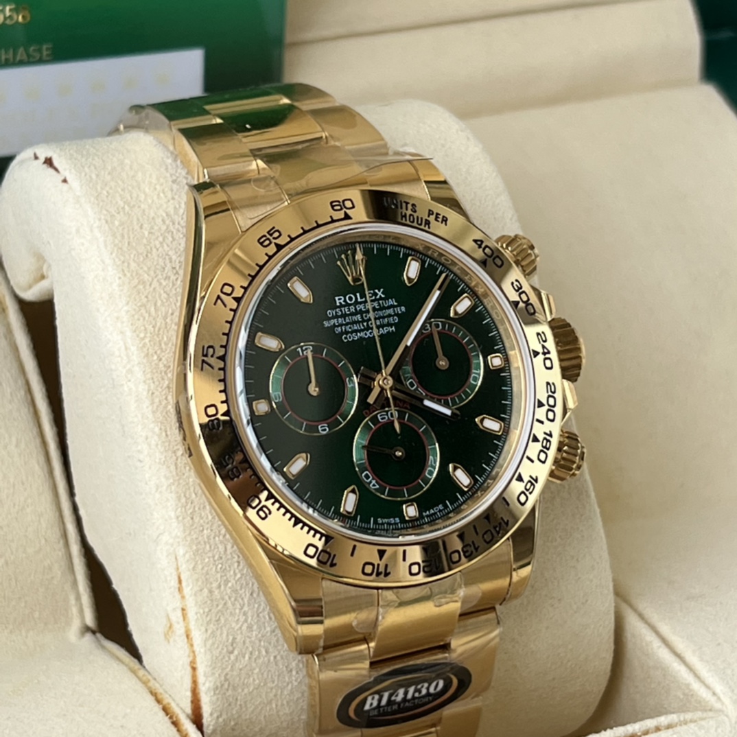 Rolex 一比一 男款 Daytona 綠面金殼鋼帶計時腕錶 高辨識奢華潮流款| 13 Rolex 一比一 男款 Daytona 綠面金殼鋼帶計時腕錶 高辨識奢華潮流款
