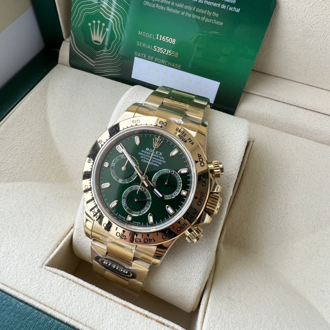 Rolex 一比一 男款 Daytona 綠面金殼鋼帶計時腕錶 高辨識奢華潮流款| 12 Rolex 一比一 男款 Daytona 綠面金殼鋼帶計時腕錶 高辨識奢華潮流款