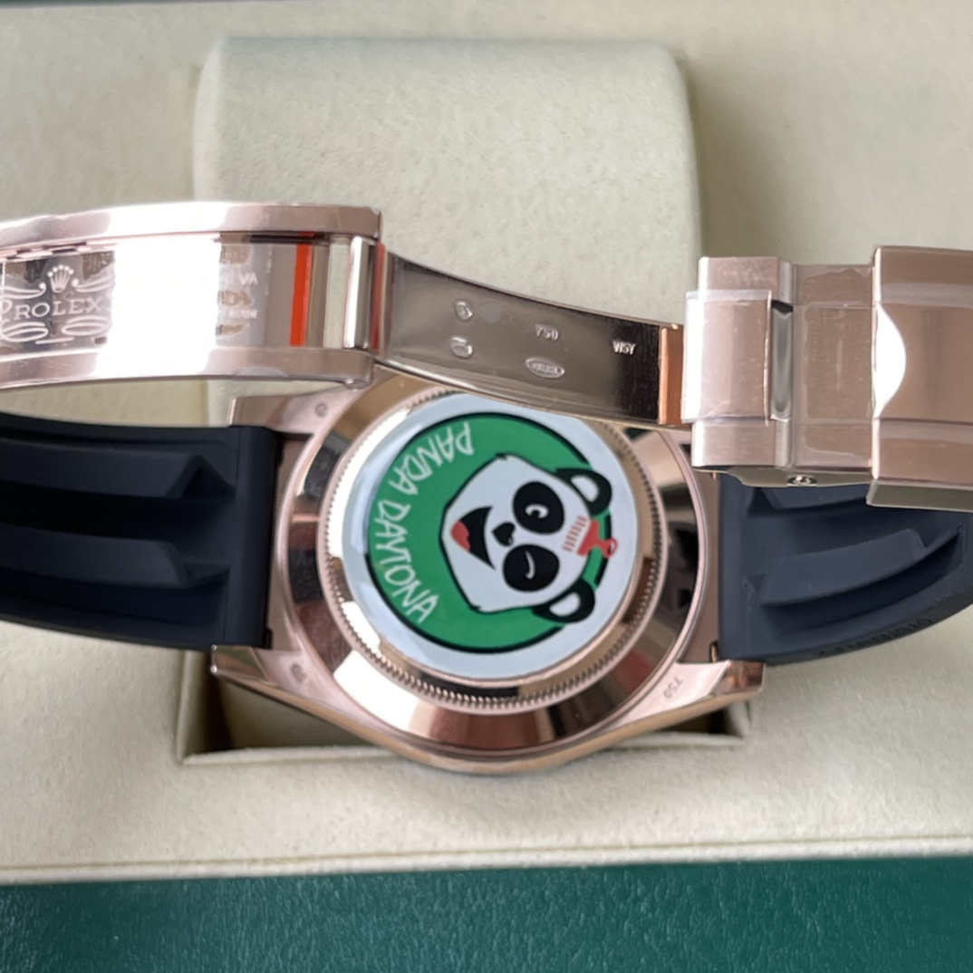 Rolex 高仿 男款 Daytona 黑面橡膠帶玫瑰金計時腕錶 運動奢華款| 9 Rolex 高仿 男款 Daytona 黑面橡膠帶玫瑰金計時腕錶 運動奢華款