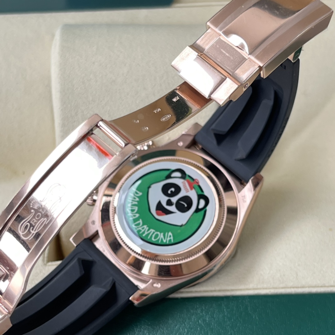 Rolex 高仿 男款 Daytona 黑面橡膠帶玫瑰金計時腕錶 運動奢華款| 7 Rolex 高仿 男款 Daytona 黑面橡膠帶玫瑰金計時腕錶 運動奢華款