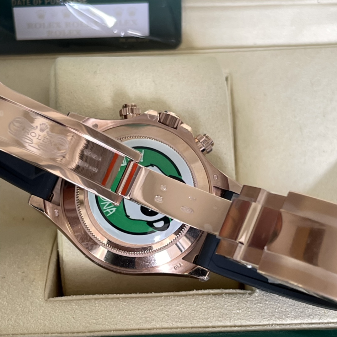 Rolex 一比一 男款 Daytona 白面玫瑰金橡膠帶計時腕錶 清爽時尚款| 8 Rolex 一比一 男款 Daytona 白面玫瑰金橡膠帶計時腕錶 清爽時尚款