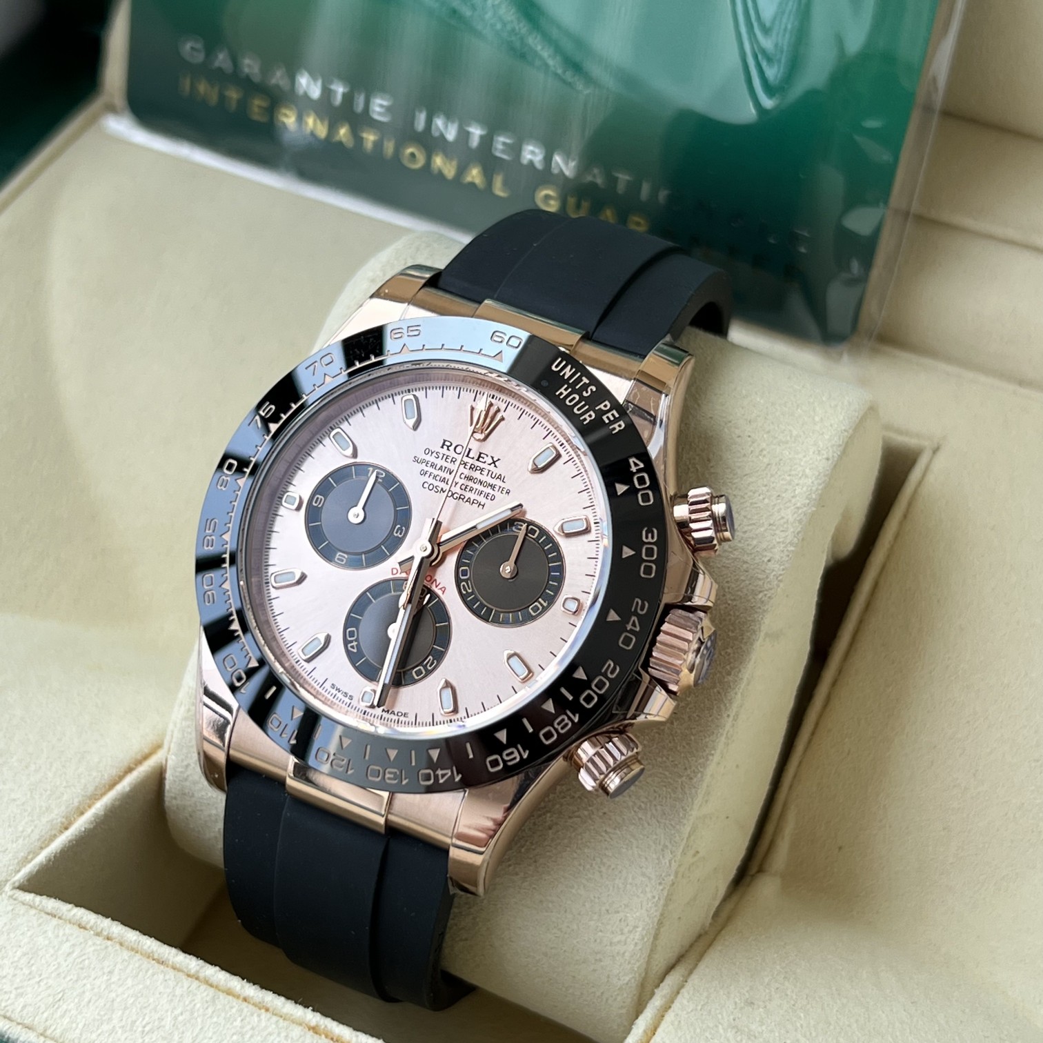 Rolex A貨 男款 Daytona 粉面黑圈橡膠帶計時腕錶 個性潮流款| 14 Rolex A貨 男款 Daytona 粉面黑圈橡膠帶計時腕錶 個性潮流款