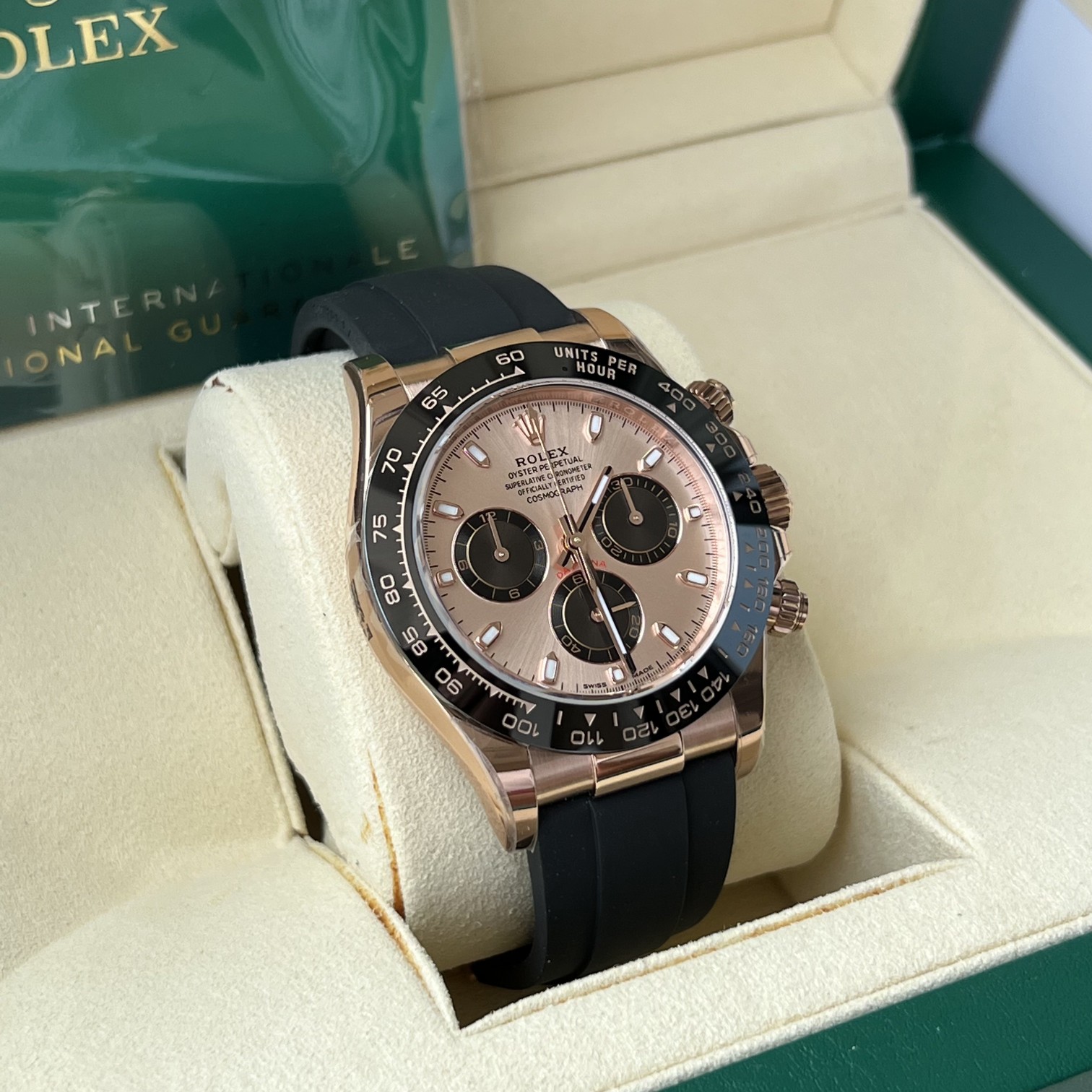 Rolex A貨 男款 Daytona 粉面黑圈橡膠帶計時腕錶 個性潮流款| 13 Rolex A貨 男款 Daytona 粉面黑圈橡膠帶計時腕錶 個性潮流款