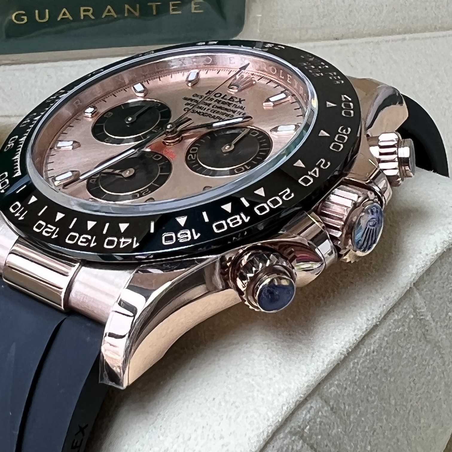Rolex A貨 男款 Daytona 粉面黑圈橡膠帶計時腕錶 個性潮流款| 10 Rolex A貨 男款 Daytona 粉面黑圈橡膠帶計時腕錶 個性潮流款