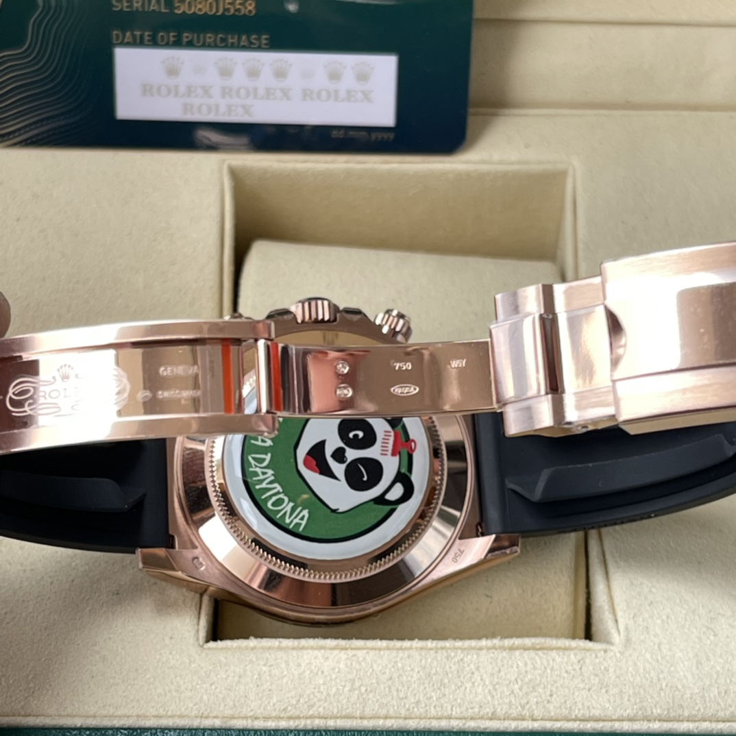 Rolex 高仿 男款 Daytona 咖啡面玫瑰金橡膠帶計時腕錶 成熟質感款| 7 Rolex 高仿 男款 Daytona 咖啡面玫瑰金橡膠帶計時腕錶 成熟質感款