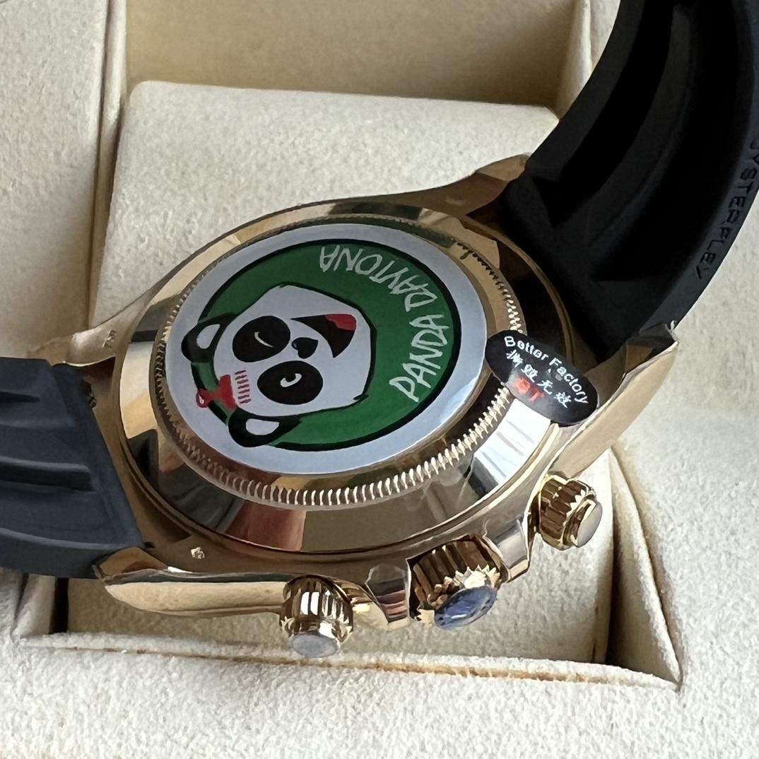 Rolex 高仿 男款 Daytona 黑面橡膠帶玫瑰金計時腕錶 經典運動款| 8 Rolex 高仿 男款 Daytona 黑面橡膠帶玫瑰金計時腕錶 經典運動款