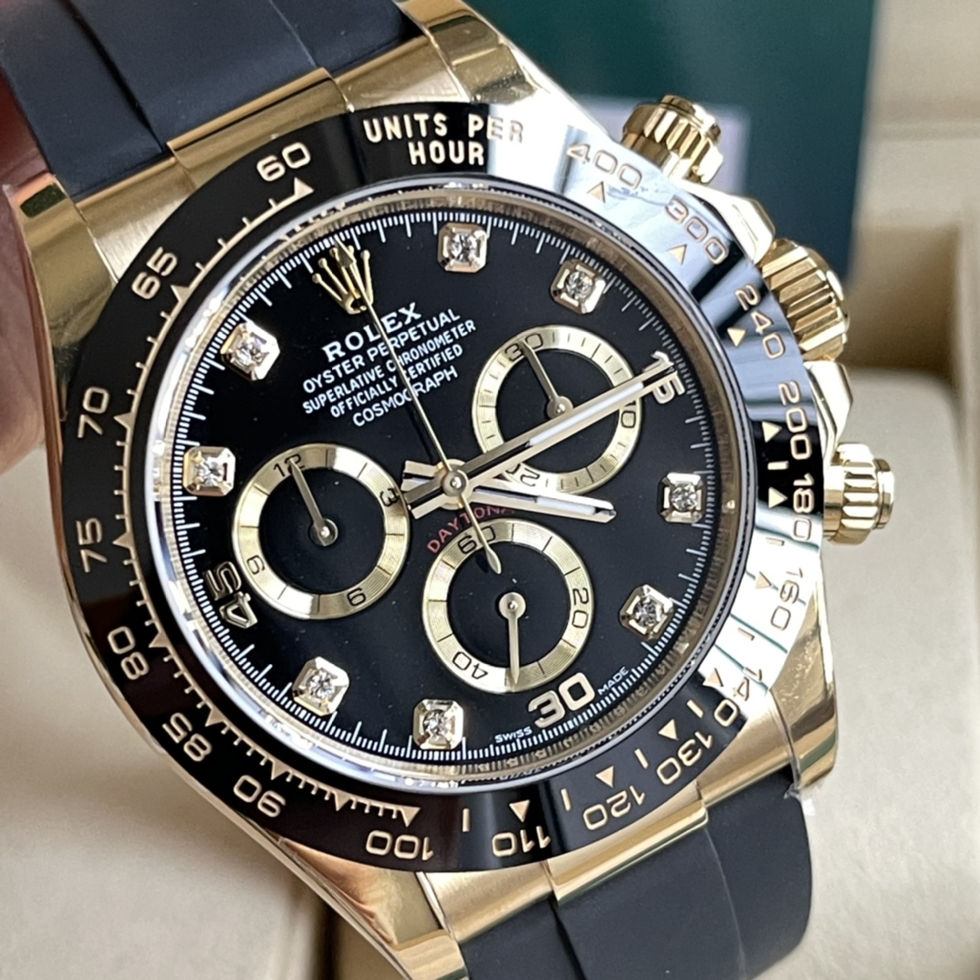 Rolex 高仿 男款 Daytona 黑面鑽刻橡膠帶計時腕錶 奢華運動風| 11 Rolex 高仿 男款 Daytona 黑面鑽刻橡膠帶計時腕錶 奢華運動風