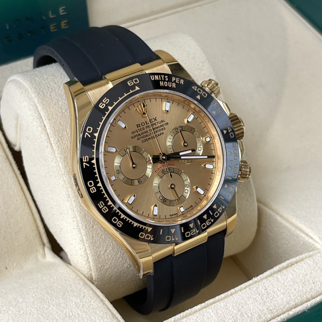 Rolex 一比一 男款 Daytona 香檳面橡膠帶計時腕錶 經典奢華款| 13 Rolex 一比一 男款 Daytona 香檳面橡膠帶計時腕錶 經典奢華款