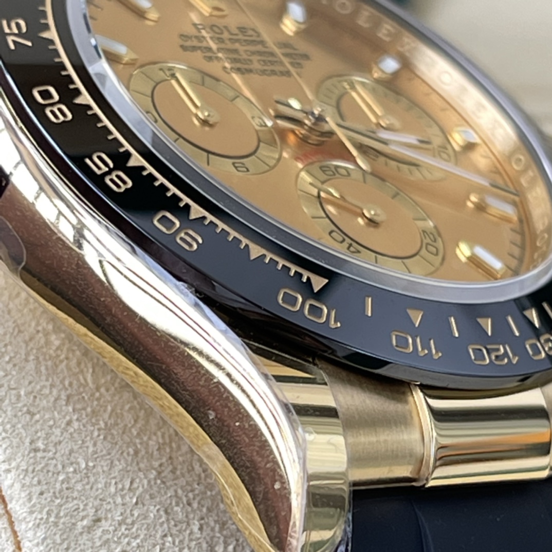 Rolex 一比一 男款 Daytona 香檳面橡膠帶計時腕錶 經典奢華款| 10 Rolex 一比一 男款 Daytona 香檳面橡膠帶計時腕錶 經典奢華款