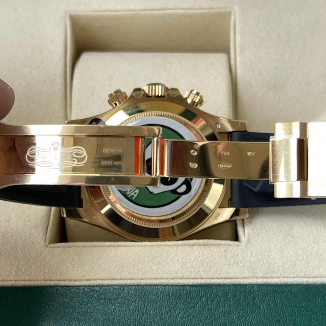 Rolex A貨 男款 Daytona 黑金面橡膠帶計時腕錶 奢華運動風| 7 Rolex A貨 男款 Daytona 黑金面橡膠帶計時腕錶 奢華運動風