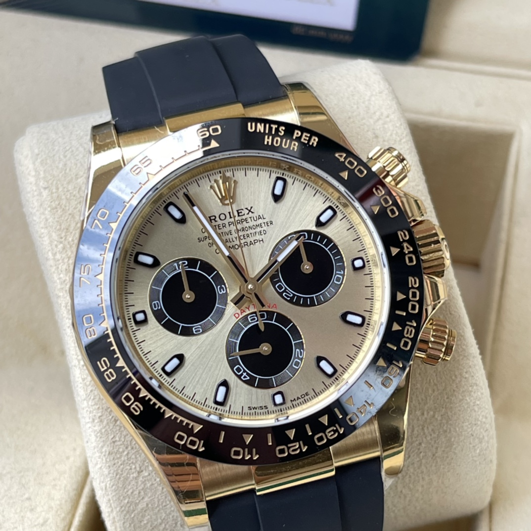 Rolex 高仿 男款 Daytona 黑面金圈橡膠帶計時腕錶 經典運動款| 11 Rolex 高仿 男款 Daytona 黑面金圈橡膠帶計時腕錶 經典運動款