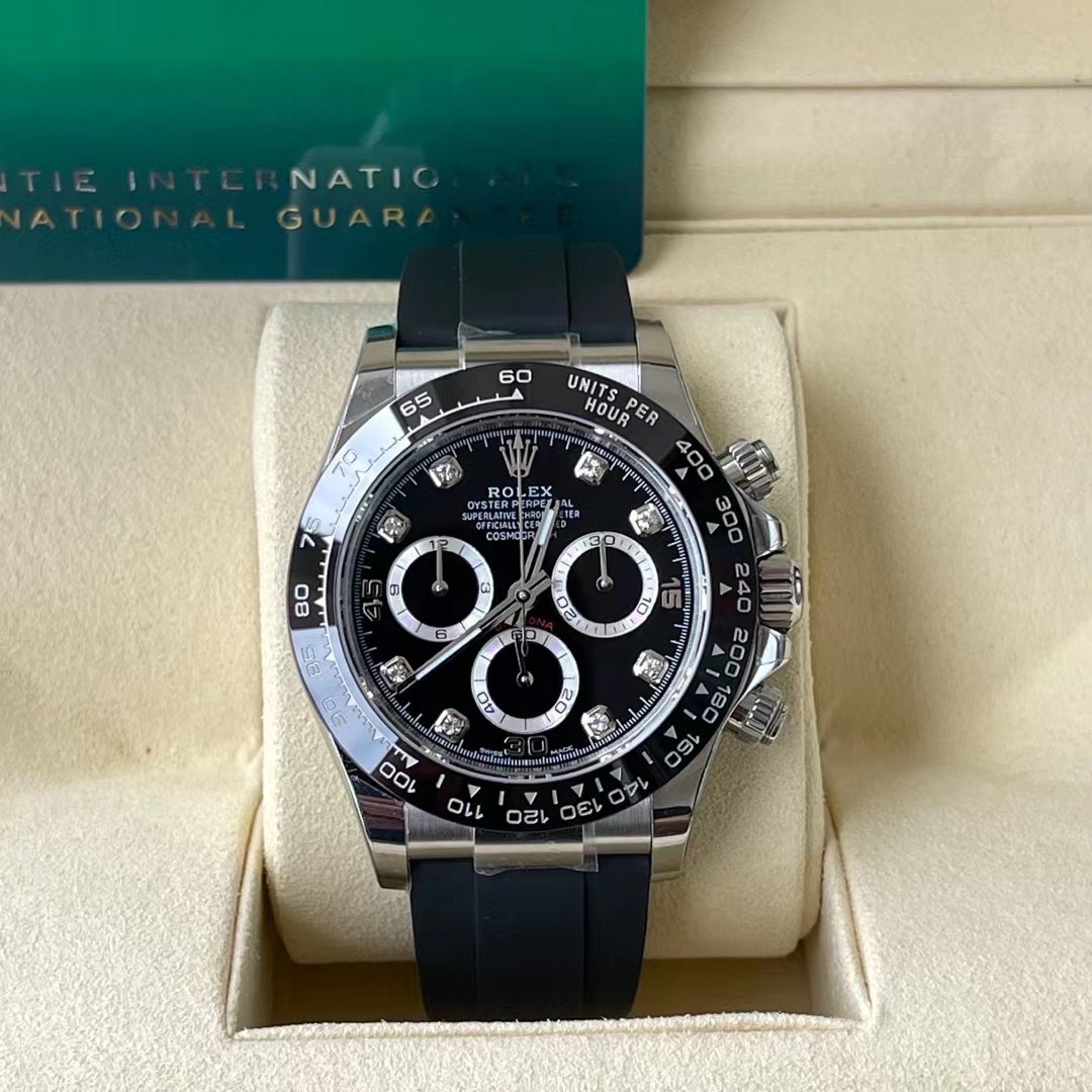 Rolex 一比一 男款 Daytona 熊貓面橡膠帶計時腕錶 經典潮流款