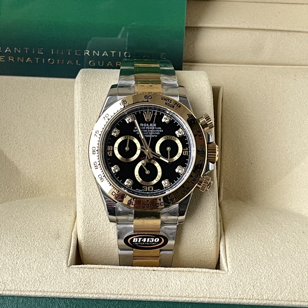 Rolex A貨 男款 Daytona 黑面鋼殼橡膠帶計時腕錶 經典百搭款