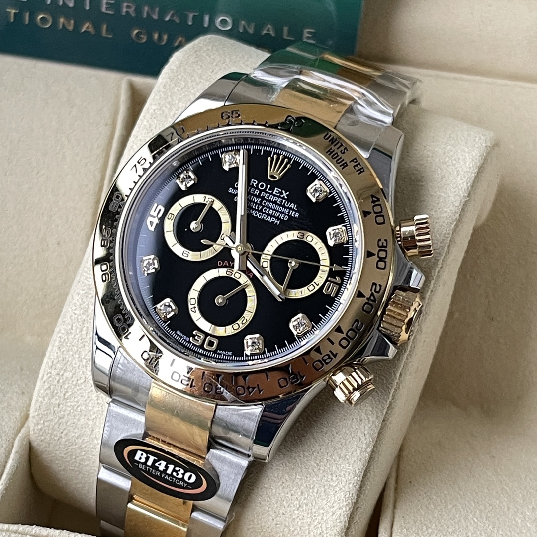 Rolex A貨 男款 Daytona 黑面鋼殼橡膠帶計時腕錶 經典百搭款| 12 Rolex A貨 男款 Daytona 黑面鋼殼橡膠帶計時腕錶 經典百搭款
