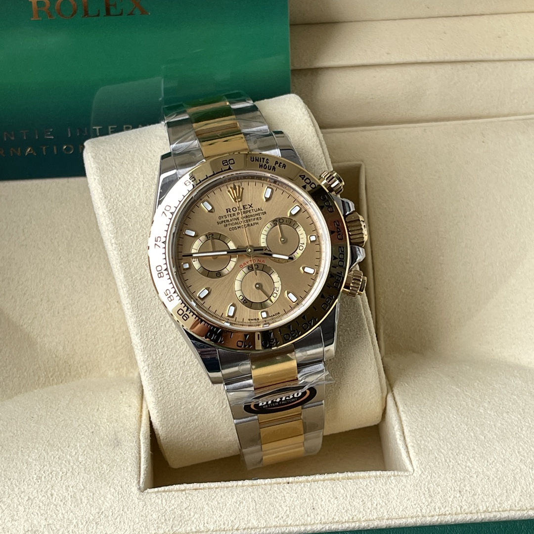 Rolex 高仿 男款 Daytona 香檳面鋼帶計時腕錶 經典商務款| 14 Rolex 高仿 男款 Daytona 香檳面鋼帶計時腕錶 經典商務款