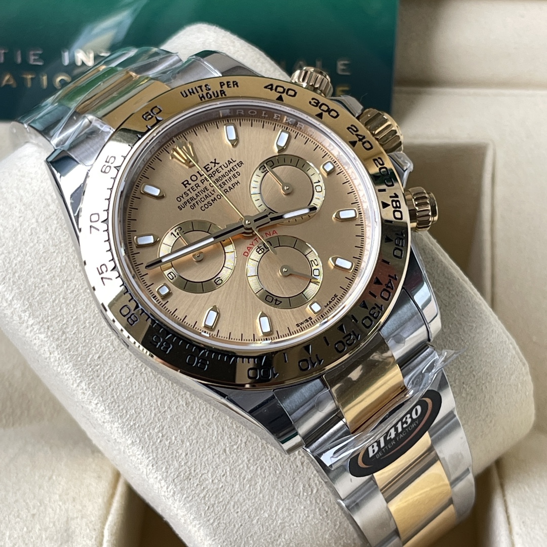 Rolex 高仿 男款 Daytona 香檳面鋼帶計時腕錶 經典商務款| 12 Rolex 高仿 男款 Daytona 香檳面鋼帶計時腕錶 經典商務款