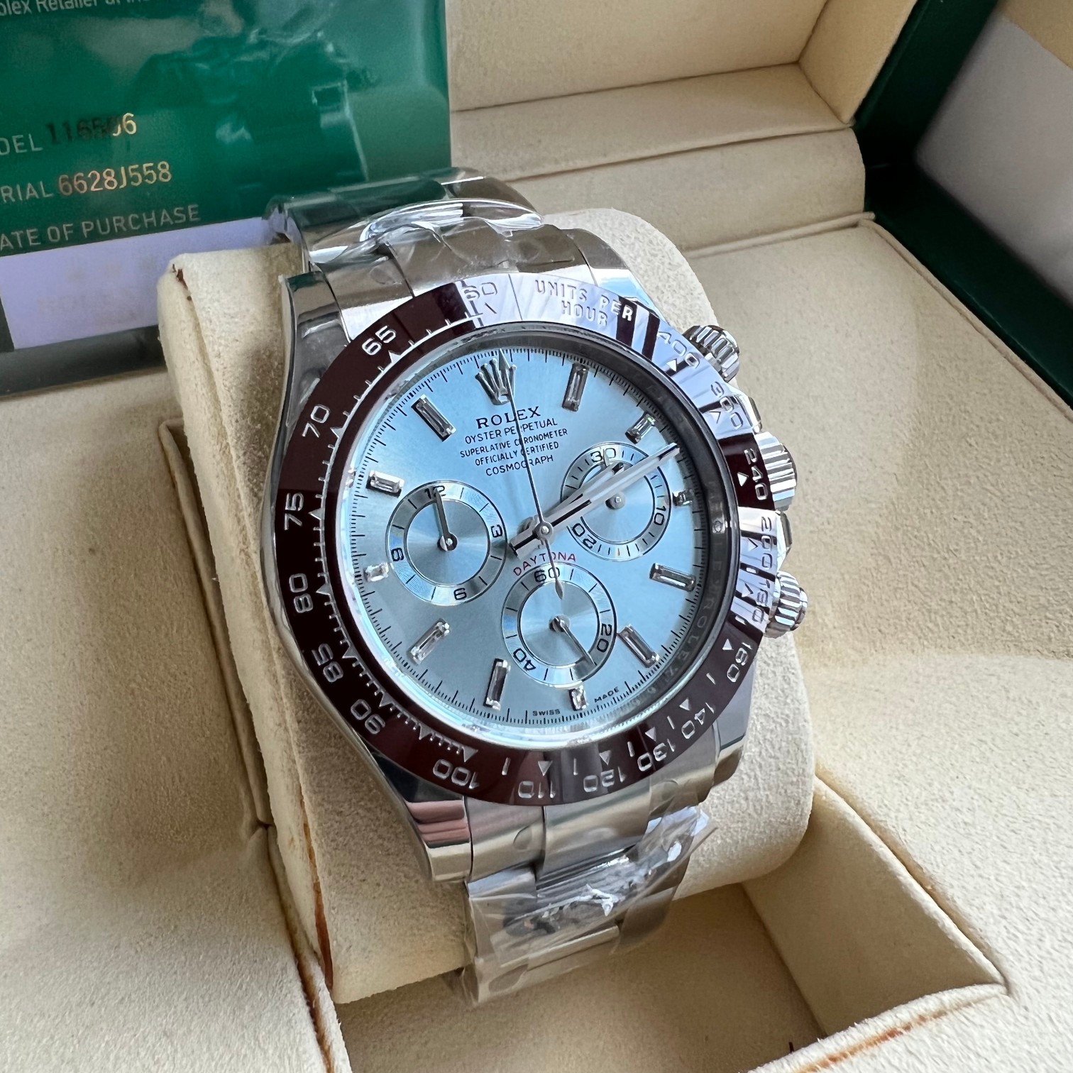 Rolex 高仿 男款 Daytona 冰藍面棕圈計時腕錶 高端質感款| 12 Rolex 高仿 男款 Daytona 冰藍面棕圈計時腕錶 高端質感款