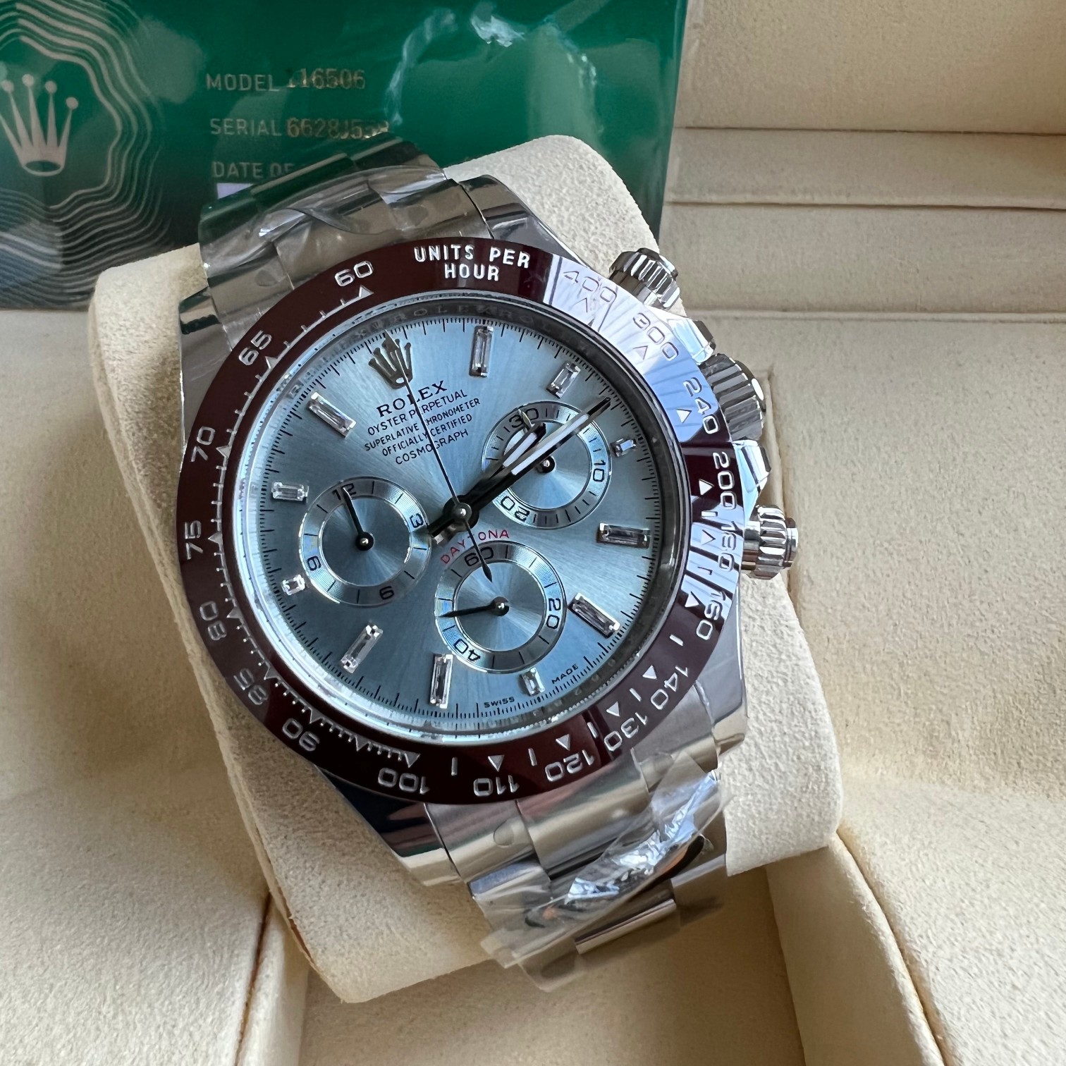 Rolex 高仿 男款 Daytona 冰藍面棕圈計時腕錶 高端質感款| 11 Rolex 高仿 男款 Daytona 冰藍面棕圈計時腕錶 高端質感款