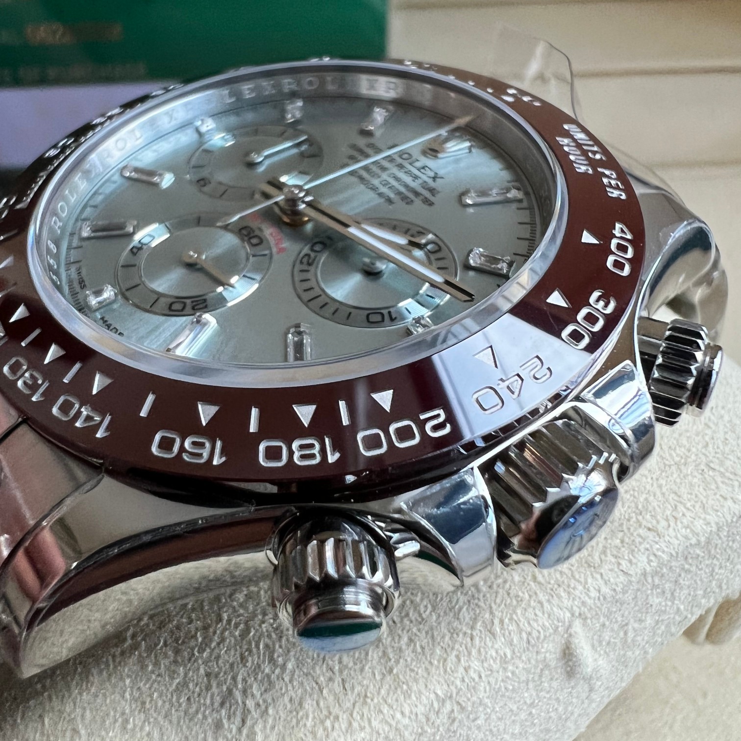 Rolex 高仿 男款 Daytona 冰藍面棕圈計時腕錶 高端質感款| 9 Rolex 高仿 男款 Daytona 冰藍面棕圈計時腕錶 高端質感款