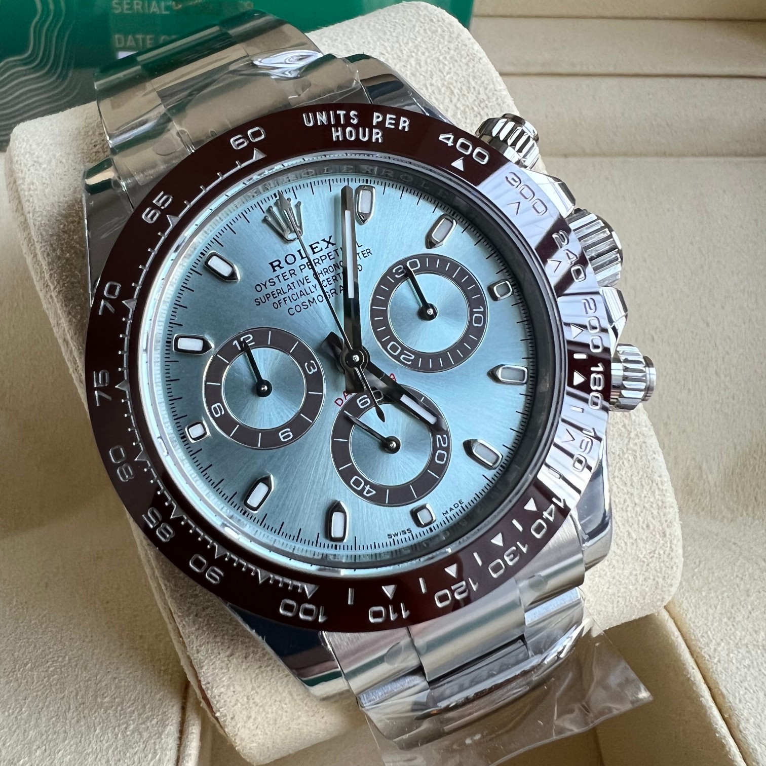 Rolex 一比一 男款 Daytona 冰藍面棕圈計時腕錶 高端潮流款| 12 Rolex 一比一 男款 Daytona 冰藍面棕圈計時腕錶 高端潮流款