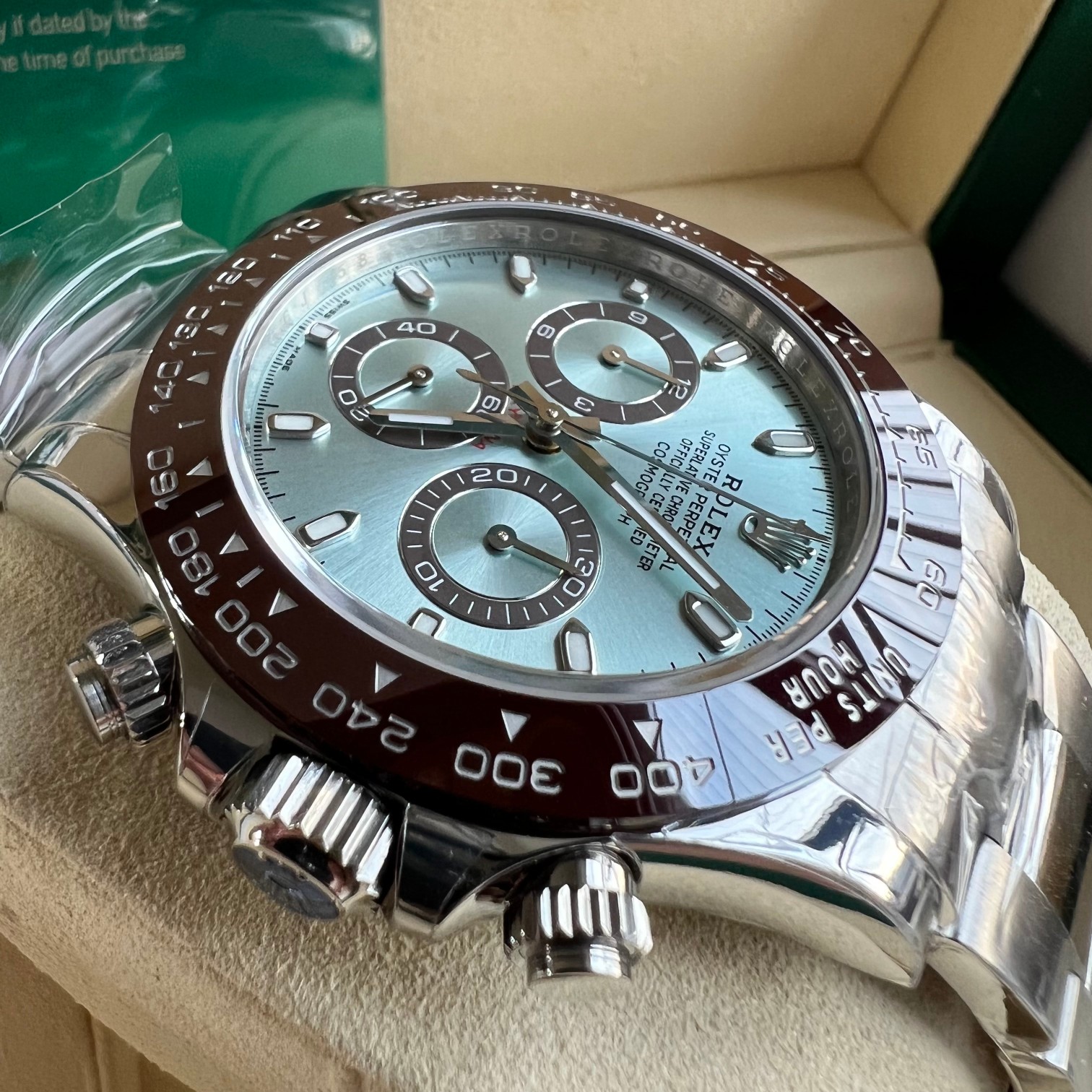 Rolex 一比一 男款 Daytona 冰藍面棕圈計時腕錶 高端潮流款| 11 Rolex 一比一 男款 Daytona 冰藍面棕圈計時腕錶 高端潮流款