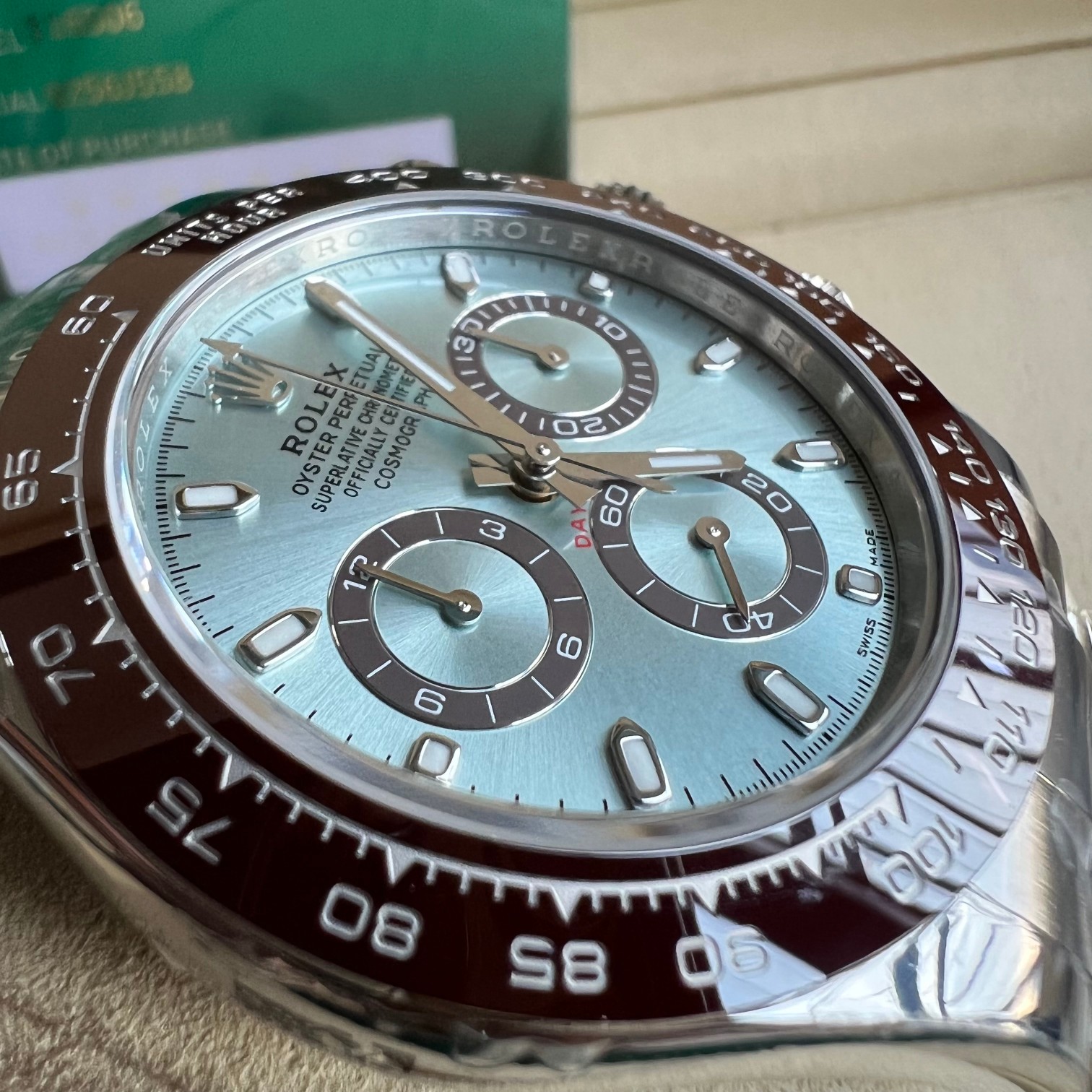 Rolex 一比一 男款 Daytona 冰藍面棕圈計時腕錶 高端潮流款| 10 Rolex 一比一 男款 Daytona 冰藍面棕圈計時腕錶 高端潮流款