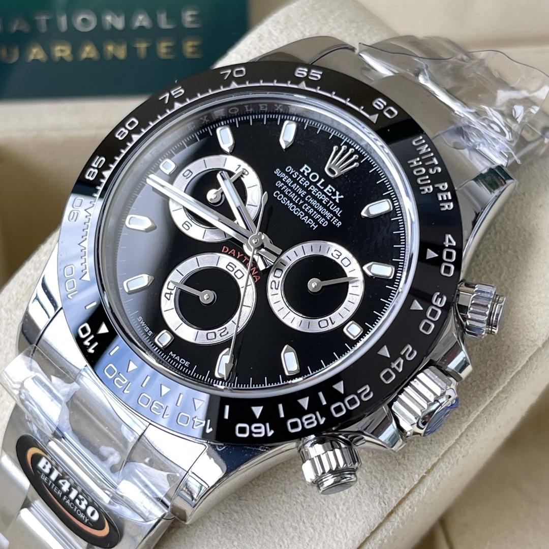 Rolex 原單 男款 Daytona 黑面鋼帶計時腕錶 經典百搭運動款| 11 Rolex 原單 男款 Daytona 黑面鋼帶計時腕錶 經典百搭運動款