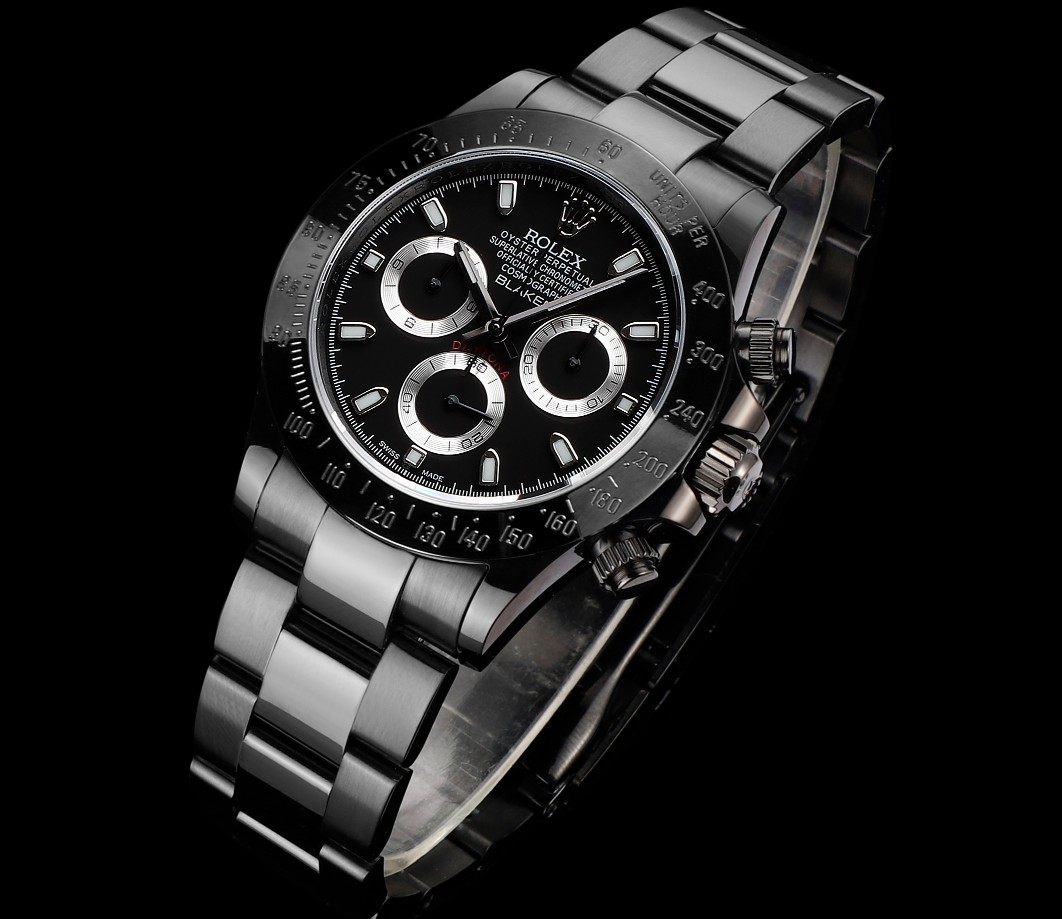 Rolex 高仿 男款 Daytona 黑面鋼帶計時腕錶 經典運動商務款| 14 Rolex 高仿 男款 Daytona 黑面鋼帶計時腕錶 經典運動商務款