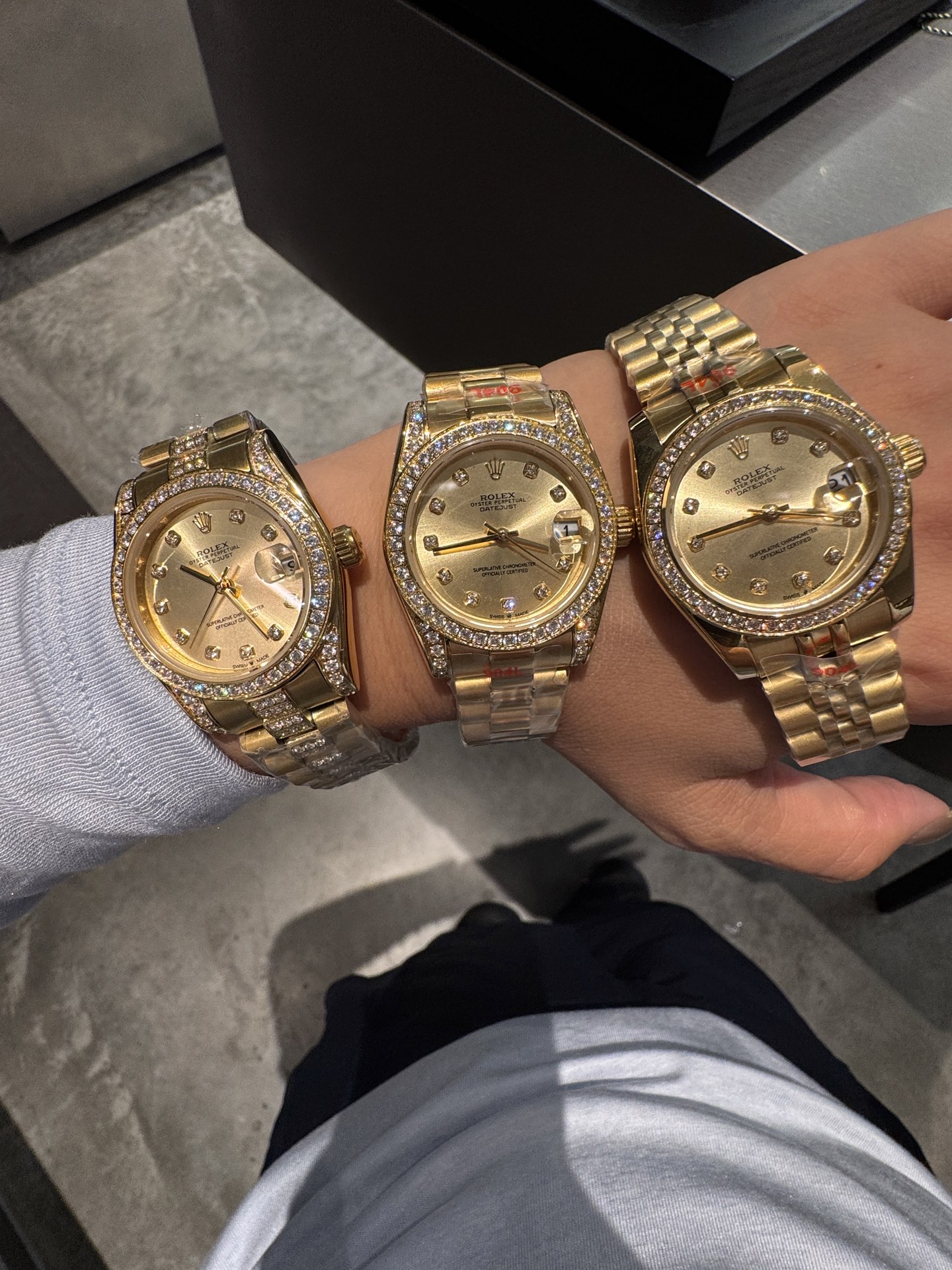 Rolex 高仿 女款 Datejust 鑽圈金面腕錶 奢華氣質款