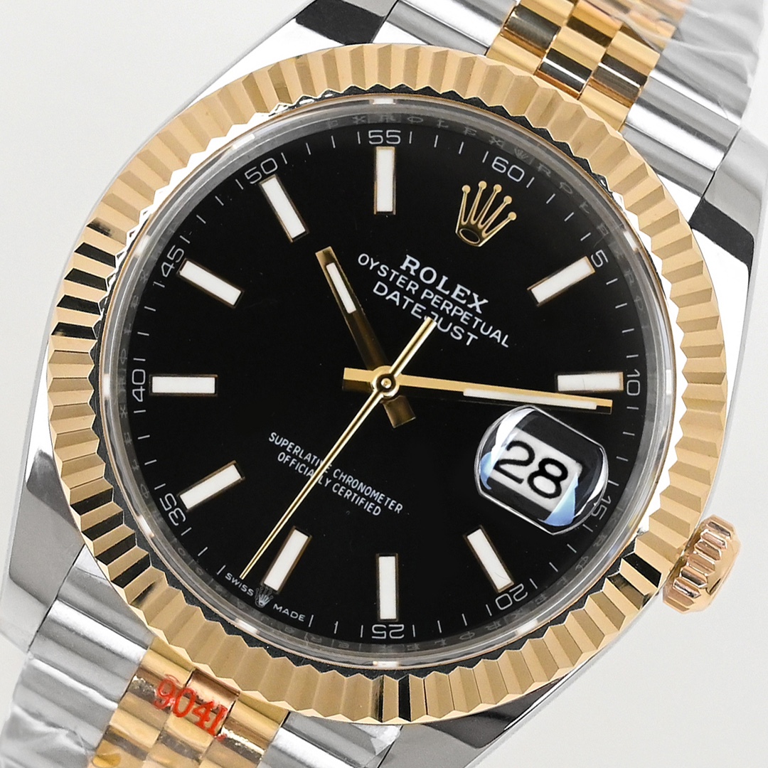 Rolex 高仿 男款 Datejust 黑面金鋼腕錶 經典商務款| 11 Rolex 高仿 男款 Datejust 黑面金鋼腕錶 經典商務款