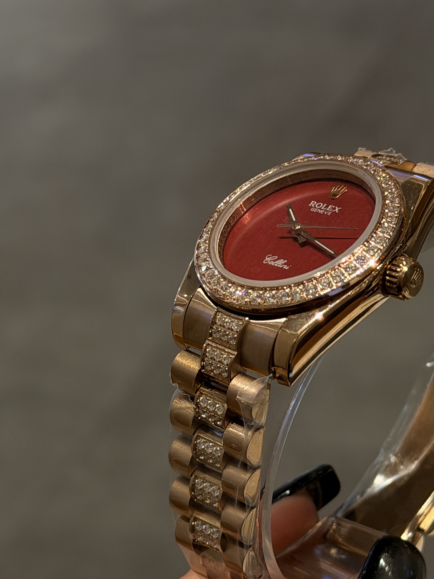 Rolex 原單 女款 Cellini 紅面鑽圈腕錶 時尚亮眼款| 12 Rolex 原單 女款 Cellini 紅面鑽圈腕錶 時尚亮眼款