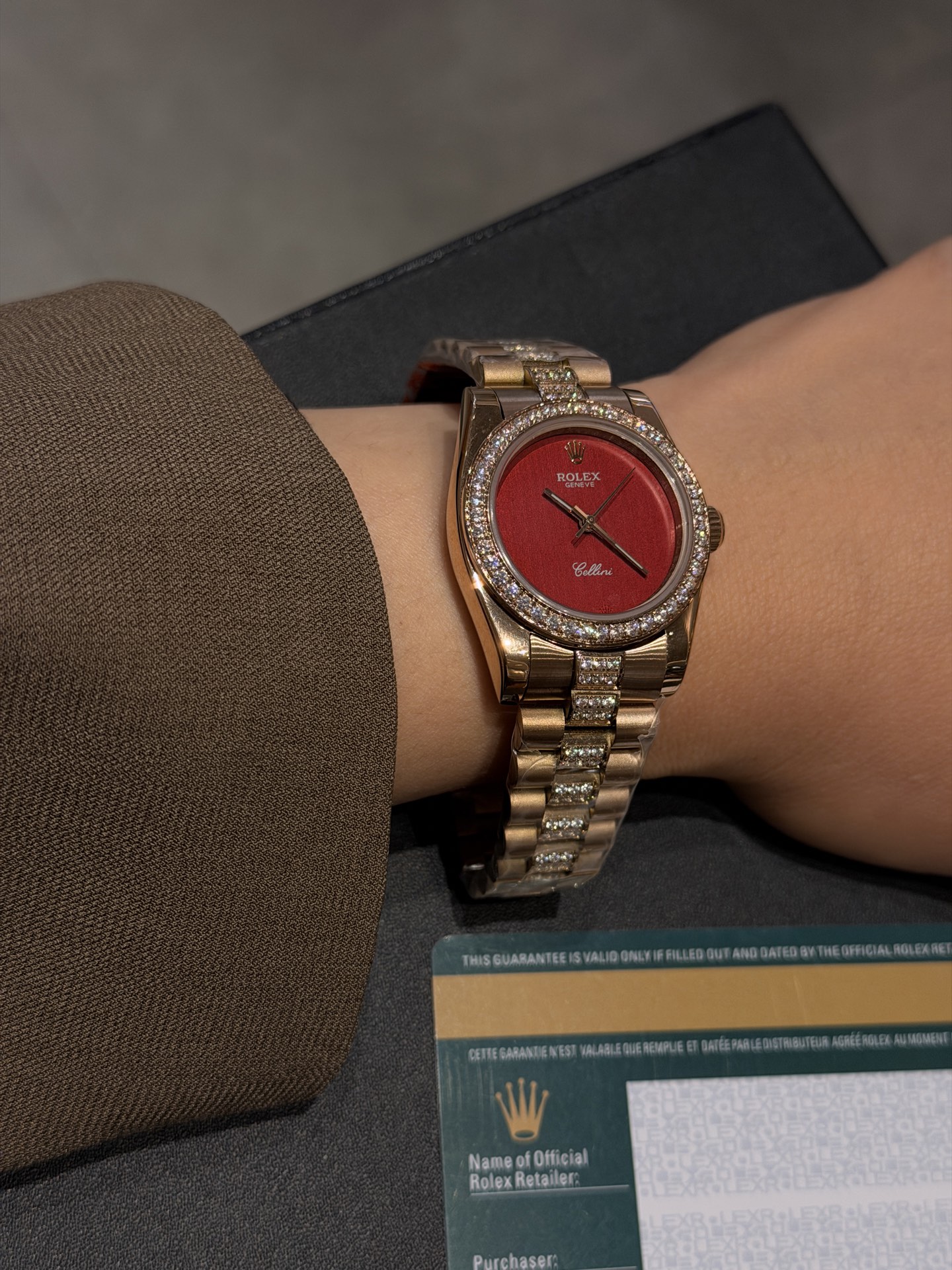 Rolex 原單 女款 Cellini 紅面鑽圈腕錶 時尚亮眼款| 7 Rolex 原單 女款 Cellini 紅面鑽圈腕錶 時尚亮眼款