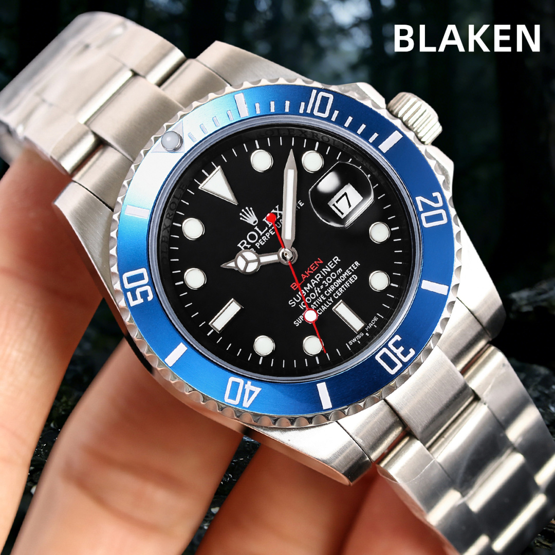 一比一Rolex Blaken藍面改裝水鬼腕錶 高仿機械男錶潮流運動款| 11 一比一Rolex Blaken藍面改裝水鬼腕錶 高仿機械男錶潮流運動款