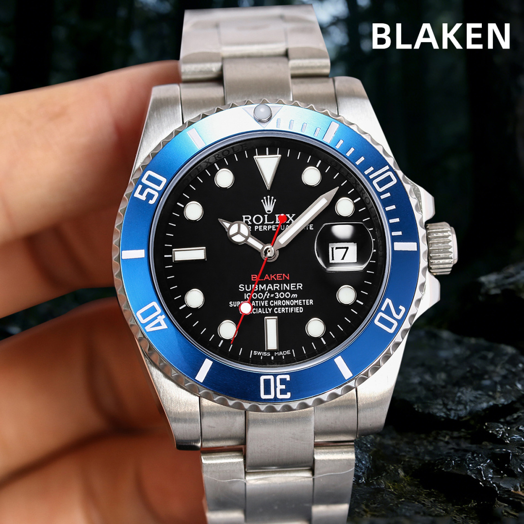 一比一Rolex Blaken藍面改裝水鬼腕錶 高仿機械男錶潮流運動款| 9 一比一Rolex Blaken藍面改裝水鬼腕錶 高仿機械男錶潮流運動款