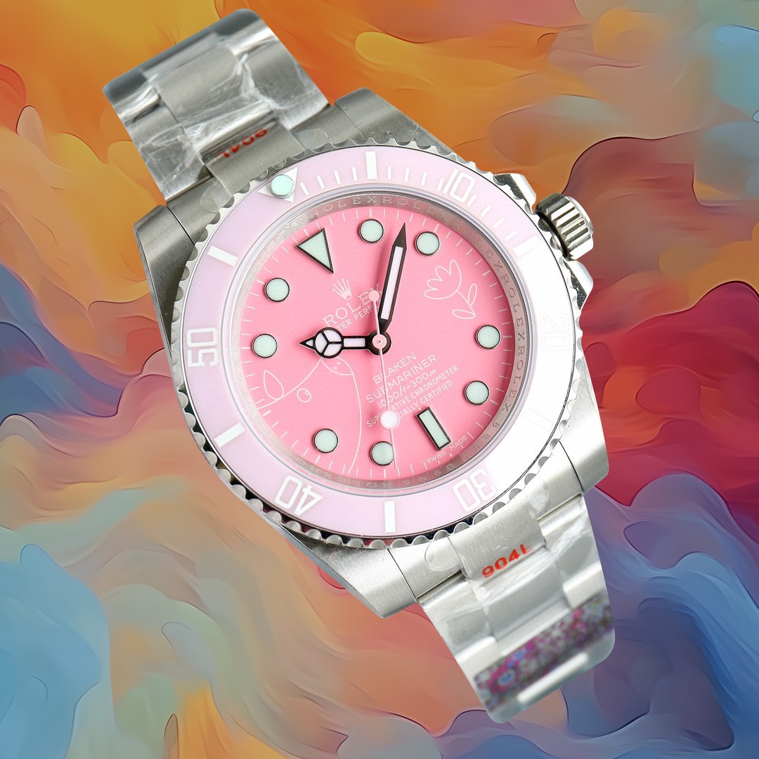 高仿Rolex粉色客製水鬼腕錶 高仿機械女錶時尚款| 14 高仿Rolex粉色客製水鬼腕錶 高仿機械女錶時尚款