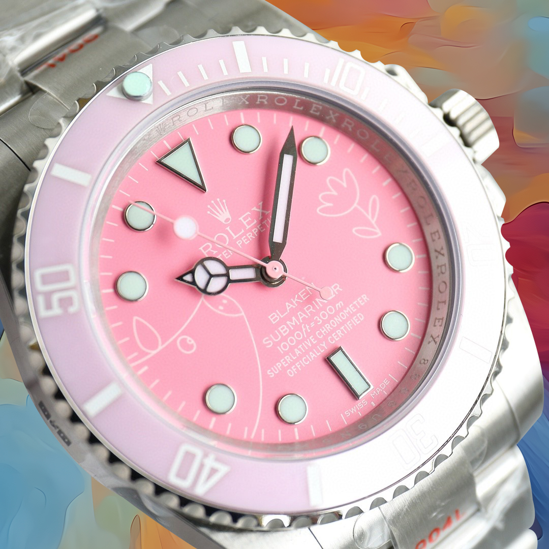 高仿Rolex粉色客製水鬼腕錶 高仿機械女錶時尚款| 11 高仿Rolex粉色客製水鬼腕錶 高仿機械女錶時尚款