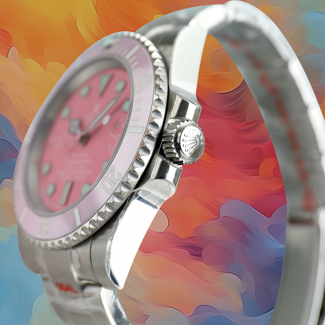 高仿Rolex粉色客製水鬼腕錶 高仿機械女錶時尚款| 10 高仿Rolex粉色客製水鬼腕錶 高仿機械女錶時尚款