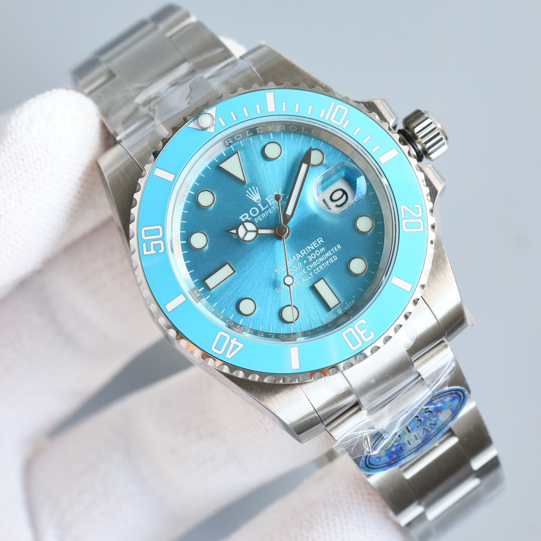 ROLEX高仿水鬼冰藍面潛水腕錶 高仿彩色陶瓷圈運動男士手錶| 14 ROLEX高仿水鬼冰藍面潛水腕錶 高仿彩色陶瓷圈運動男士手錶