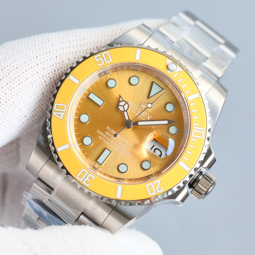 ROLEX一比一水鬼金黃面腕錶 彩色錶圈潛水系列高端復刻手錶| 13 ROLEX一比一水鬼金黃面腕錶 彩色錶圈潛水系列高端復刻手錶