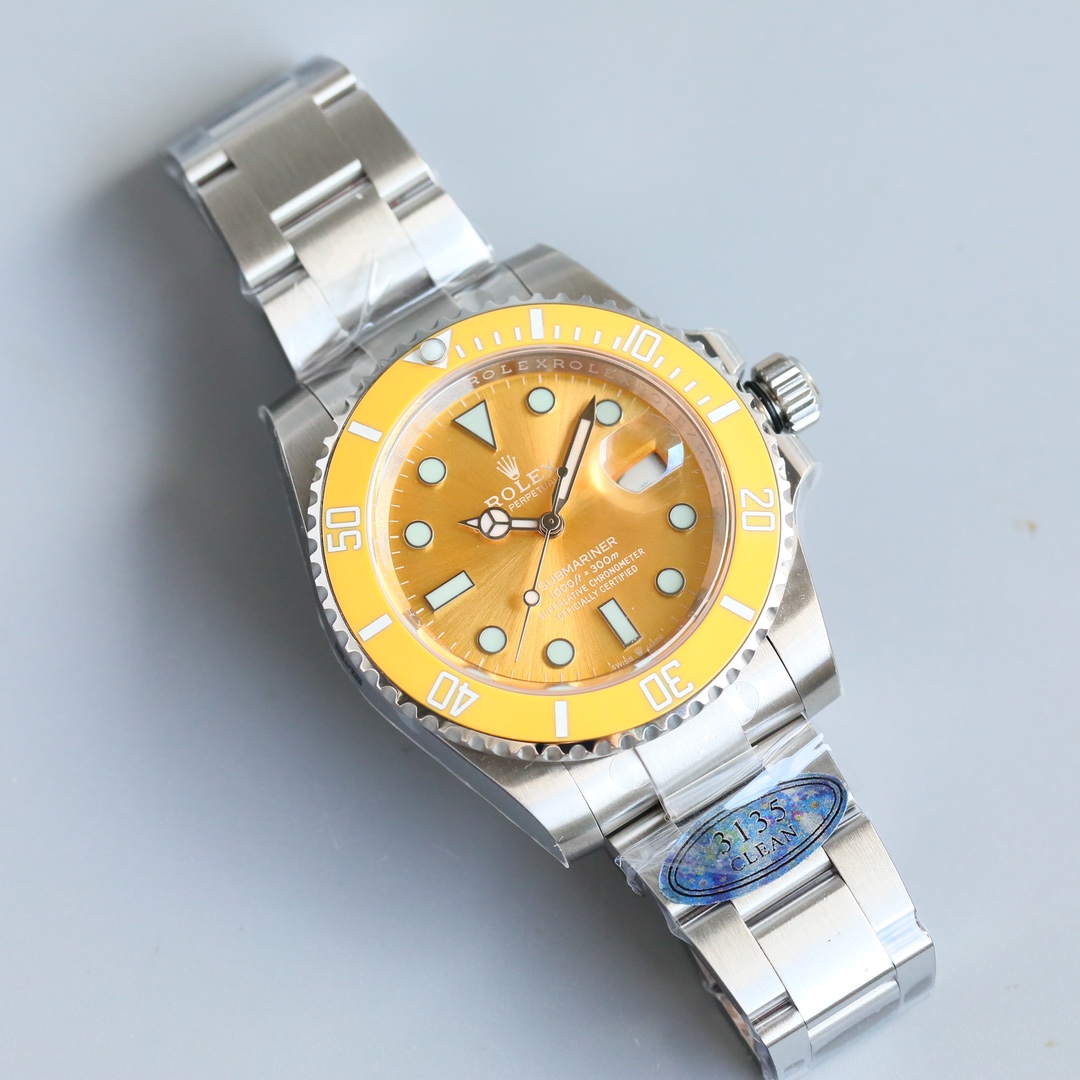 ROLEX一比一水鬼金黃面腕錶 彩色錶圈潛水系列高端復刻手錶| 9 ROLEX一比一水鬼金黃面腕錶 彩色錶圈潛水系列高端復刻手錶
