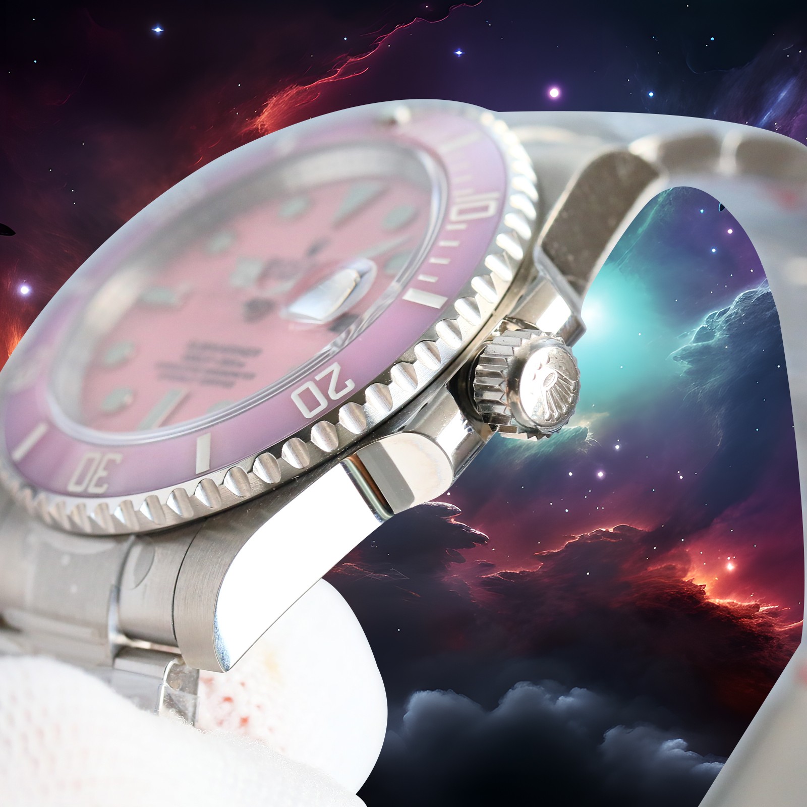ROLEX高仿水鬼粉色面潛水腕錶 個性少女風運動款精鋼手錶| 8 ROLEX高仿水鬼粉色面潛水腕錶 個性少女風運動款精鋼手錶