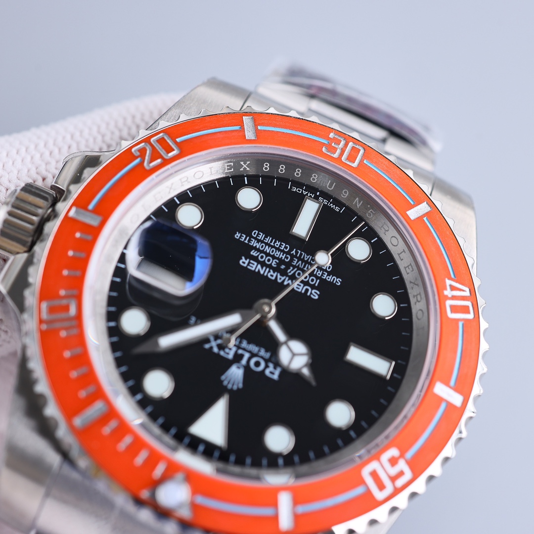 ROLEX高仿水鬼橘圈黑面腕錶 彩色運動潛水款精鋼自動手錶| 11 ROLEX高仿水鬼橘圈黑面腕錶 彩色運動潛水款精鋼自動手錶