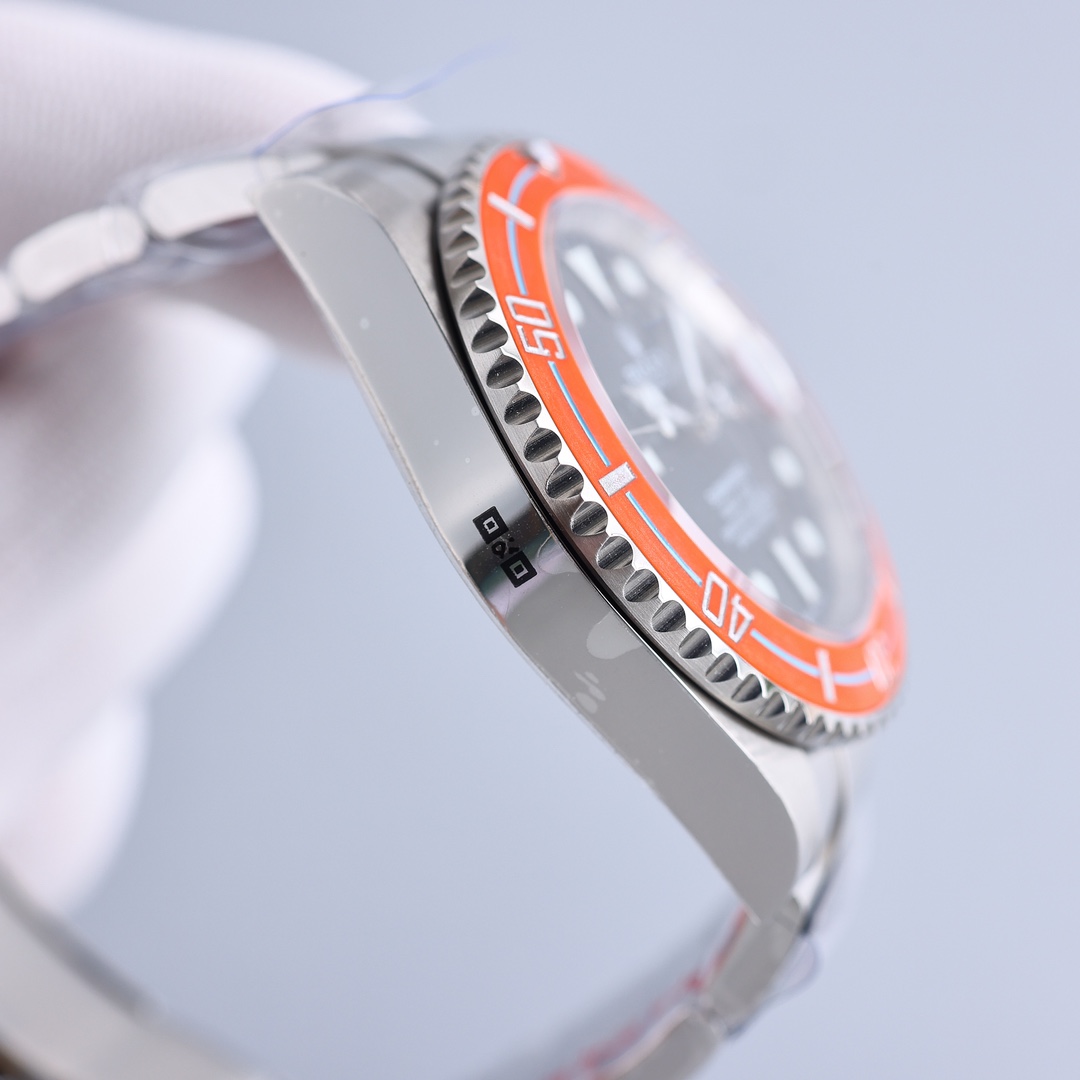 ROLEX高仿水鬼橘圈黑面腕錶 彩色運動潛水款精鋼自動手錶| 8 ROLEX高仿水鬼橘圈黑面腕錶 彩色運動潛水款精鋼自動手錶