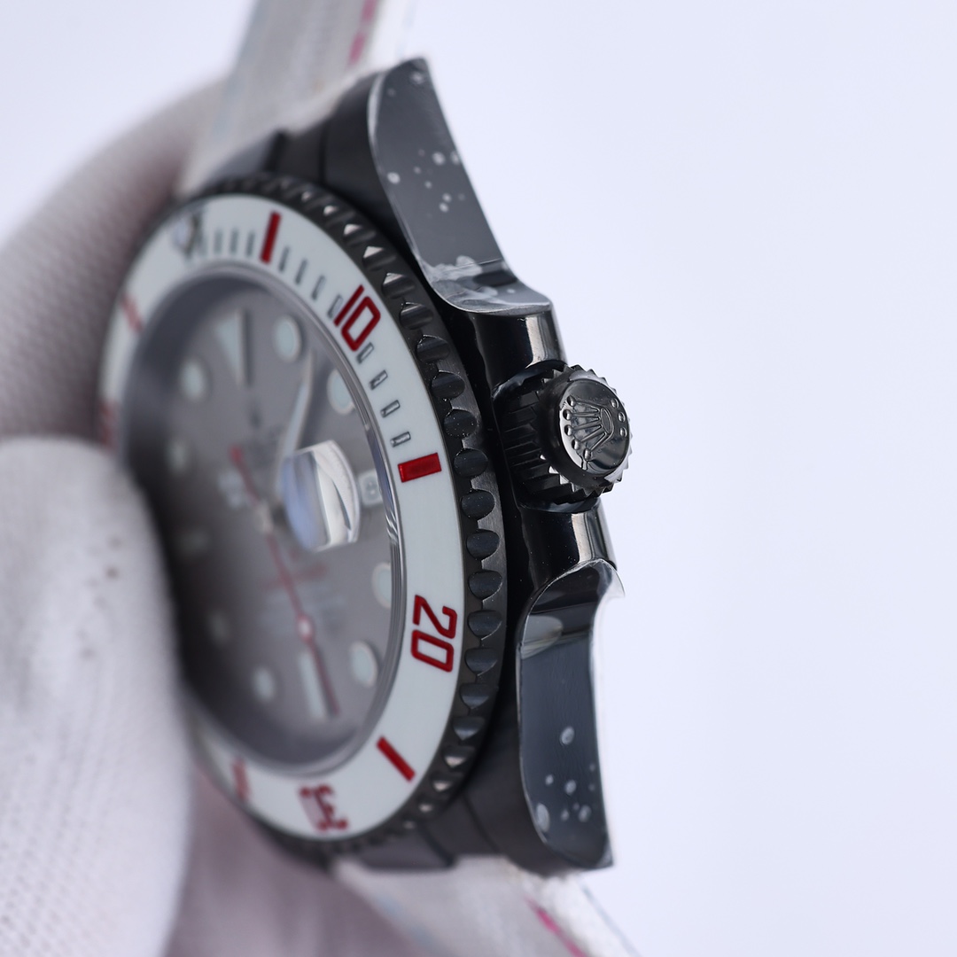 ROLEX原單改裝水鬼白紅圈潛水腕錶 碳纖維風格個性運動手錶| 11 ROLEX原單改裝水鬼白紅圈潛水腕錶 碳纖維風格個性運動手錶