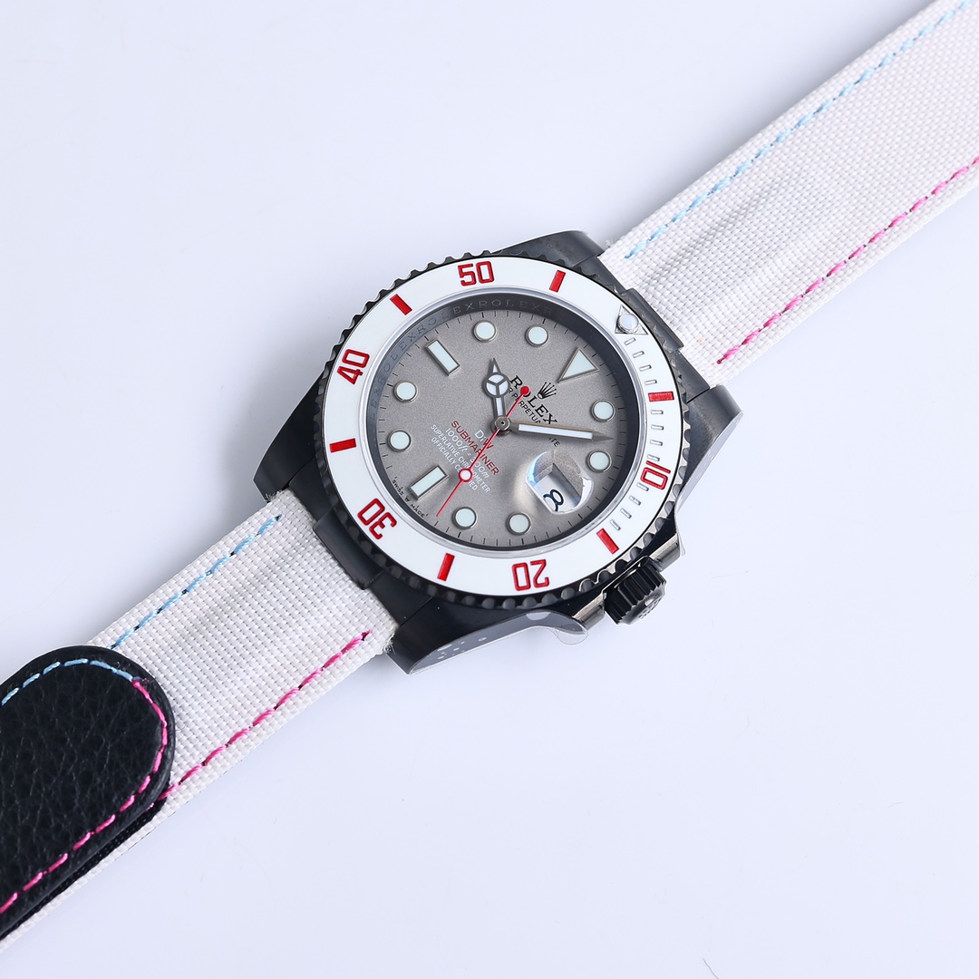 ROLEX原單改裝水鬼白紅圈潛水腕錶 碳纖維風格個性運動手錶| 7 ROLEX原單改裝水鬼白紅圈潛水腕錶 碳纖維風格個性運動手錶